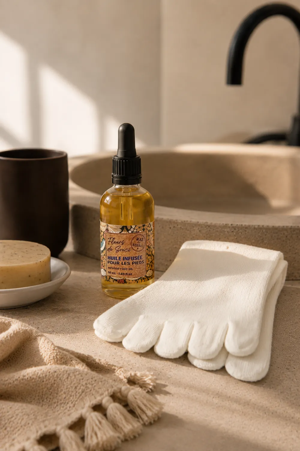 Mas du Roseau Infusions kit huile pieds souci coton