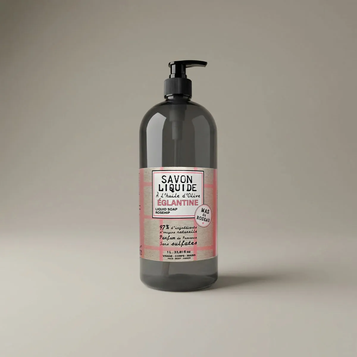Mas du Roseau Philosophie Églantine savon liquide floral mains corps