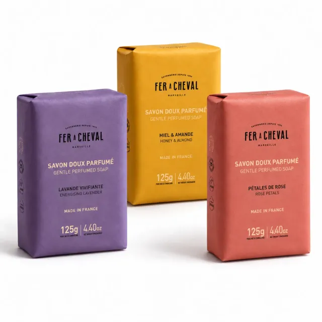 Savonnerie Fer à Cheval Trio Savons Doux Parfumés 3x125g