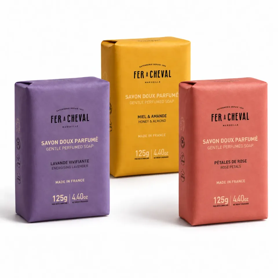 Savonnerie Fer à Cheval Trio Savons Doux Parfumés 3x125g