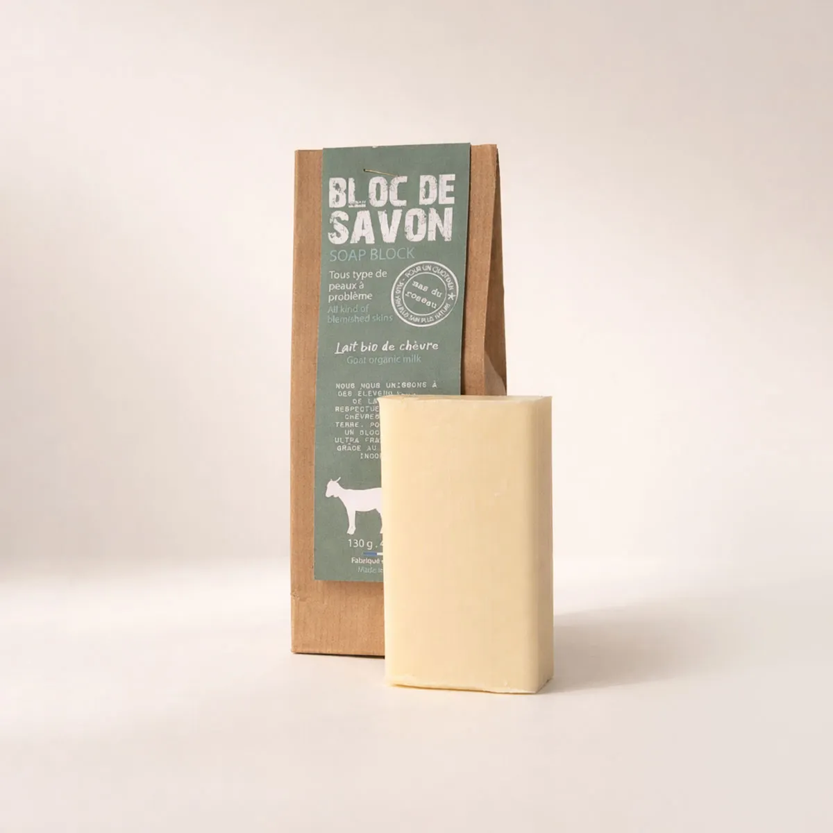 Mas du Roseau Collecte Lait bio de chèvre savon solide sans parfum