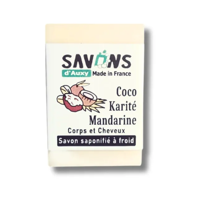 Savons d'Auxy Coco Karité Mandarine savon shampoing 100g nourrissant