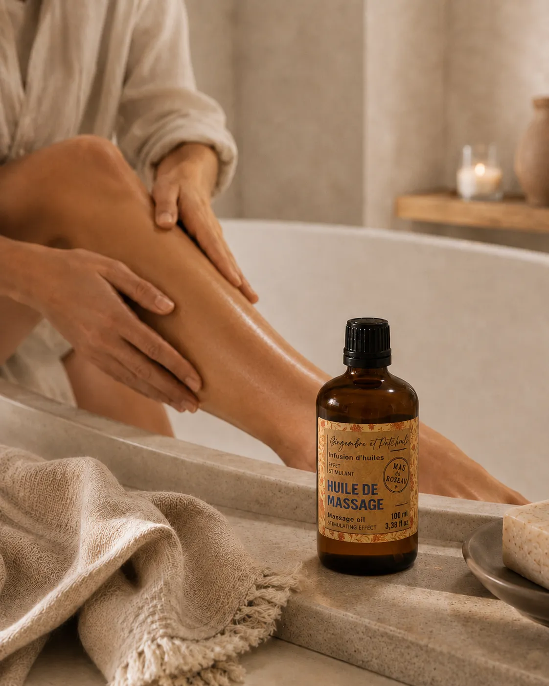 Mas du Roseau Infusions Stimulante huile de massage gingembre