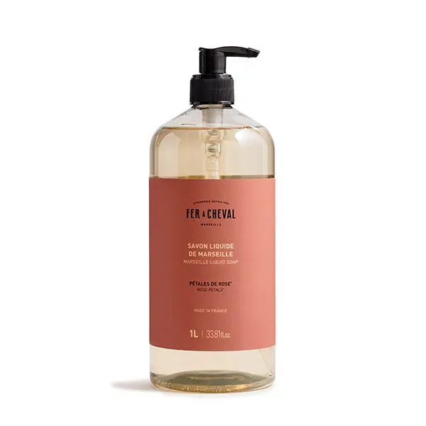 Fer à Cheval Savon Liquide Marseille Pétales de Rose 1L floral