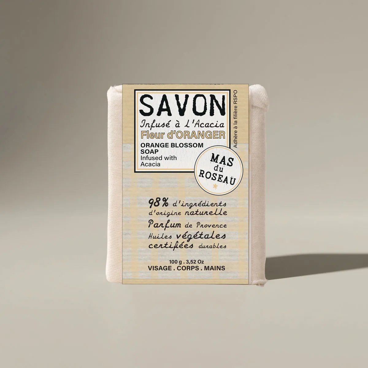 Mas du Roseau Philosophie Fleur d'Oranger savon solide mini 98% naturel
