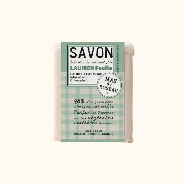 Mas du Roseau Philosophie savon solide Laurier Feuille tonique