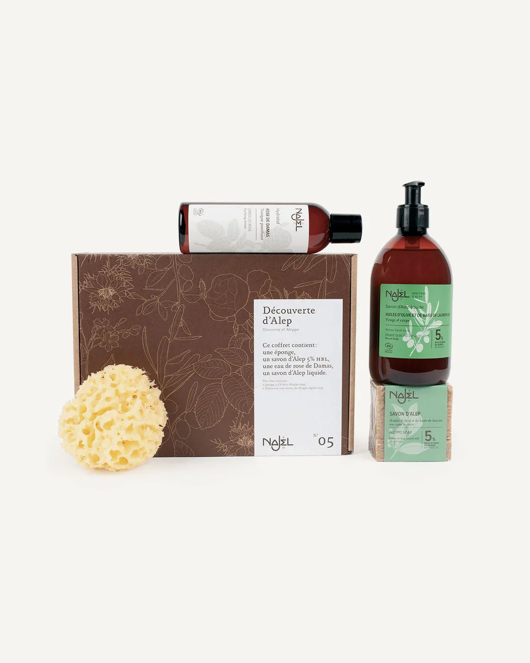 Najel coffret découverte d’Alep savon rose éponge