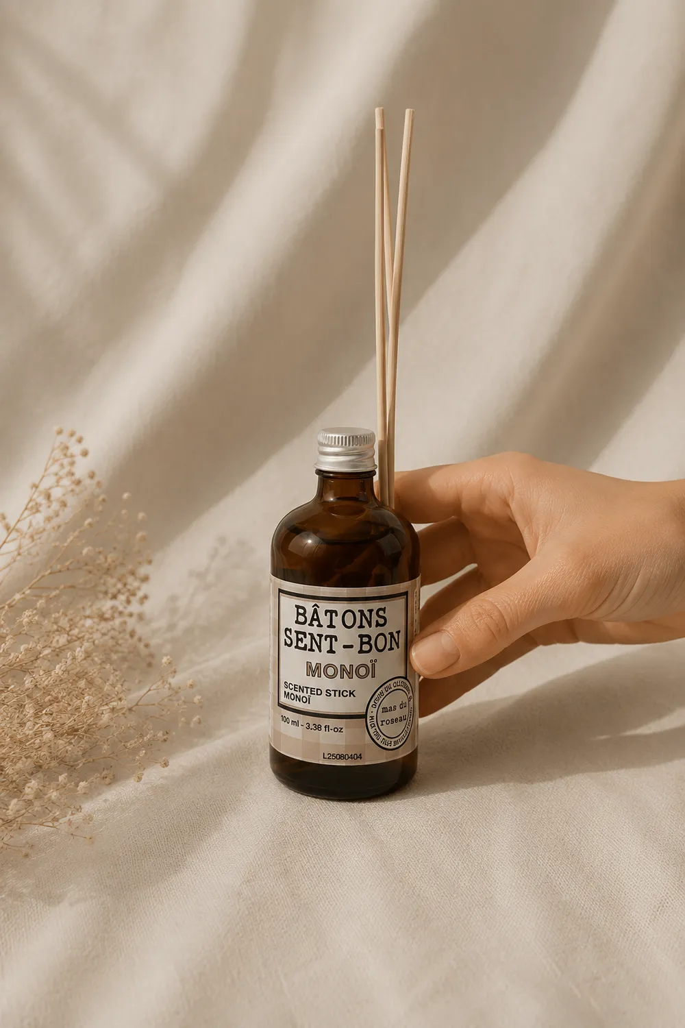 Mas du Roseau Philosophie diffuseur bâtons Monoï maison