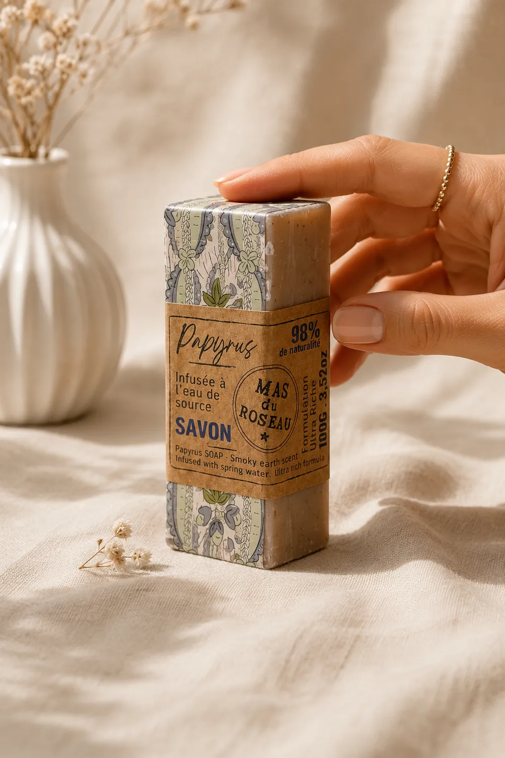 Mas du Roseau Papyrus savonnette infusion terreuse