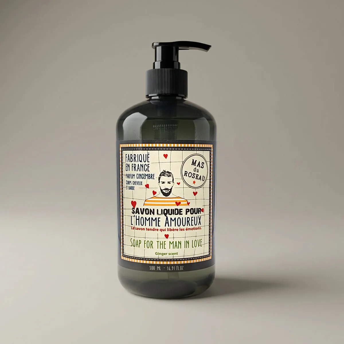 Mas du Roseau Just Men Savon liquide Homme Amoureux gingembre