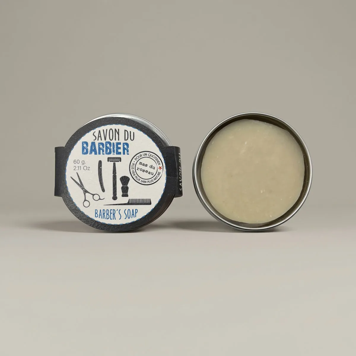 Mas du Roseau Barbier savon barbe lait de chèvre menthe