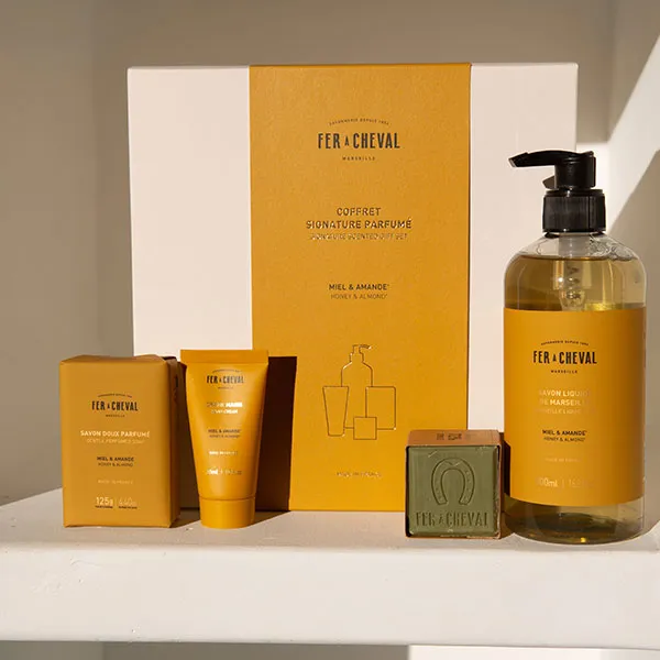 Savonnerie Fer à Cheval coffret Signature Miel Amande 4 soins
