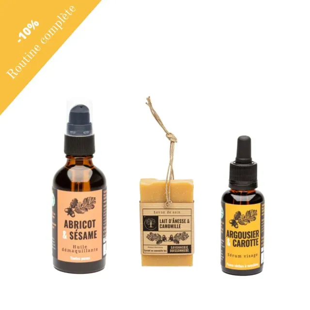 Savonnerie Buissonnière Routine peaux sèches huile + savon bio