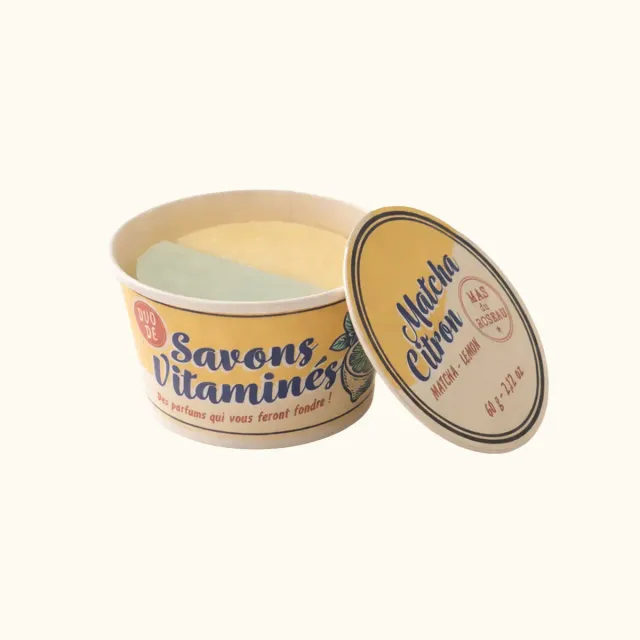 Mas du Roseau Pépites savon glace matcha citron pot 2 savons