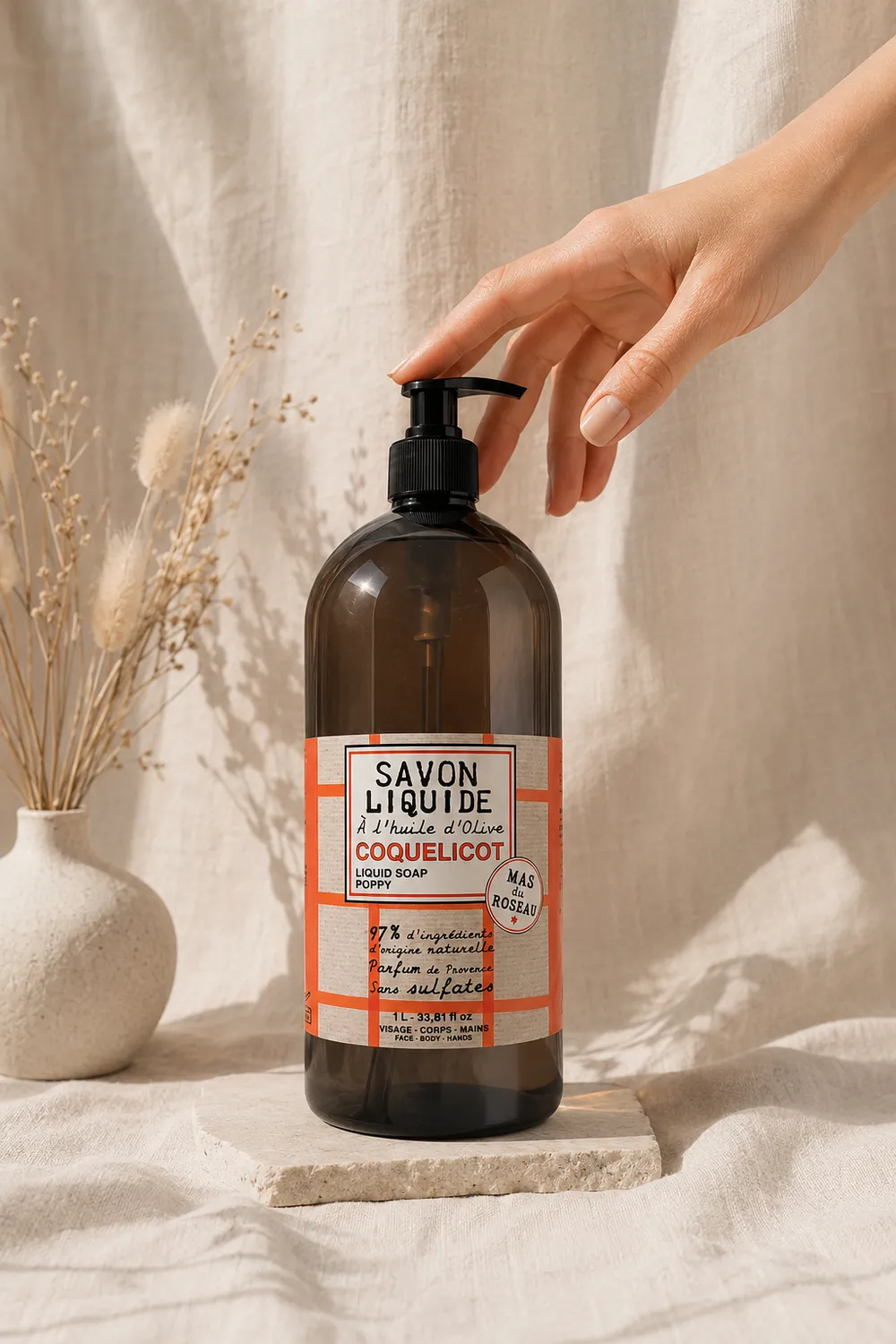 Mas du Roseau Philosophie savon liquide Coquelicot floral Provence