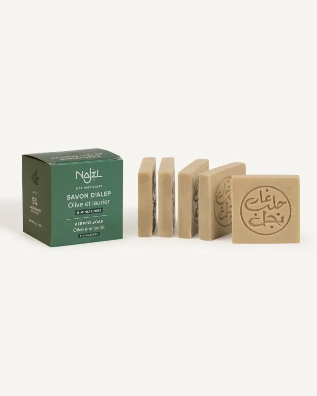 Najel Savons d'Alep miniatures 5x20g peaux mixtes