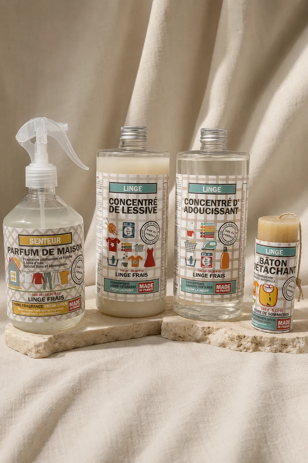 Mas du Roseau Éco & Bô Lessive & Co coffret linge 4 soins
