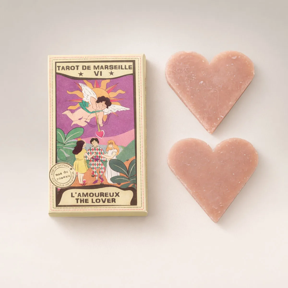 Mas du Roseau Tarot Le Cœur savon solide cœur floral