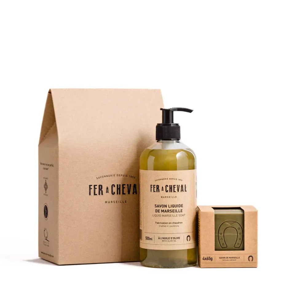 Fer à Cheval duo savons Marseille olive liquide + solide