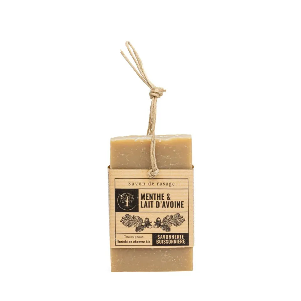 Savonnerie Buissonnière Menthe Lait d’avoine savon de rasage bio 100g