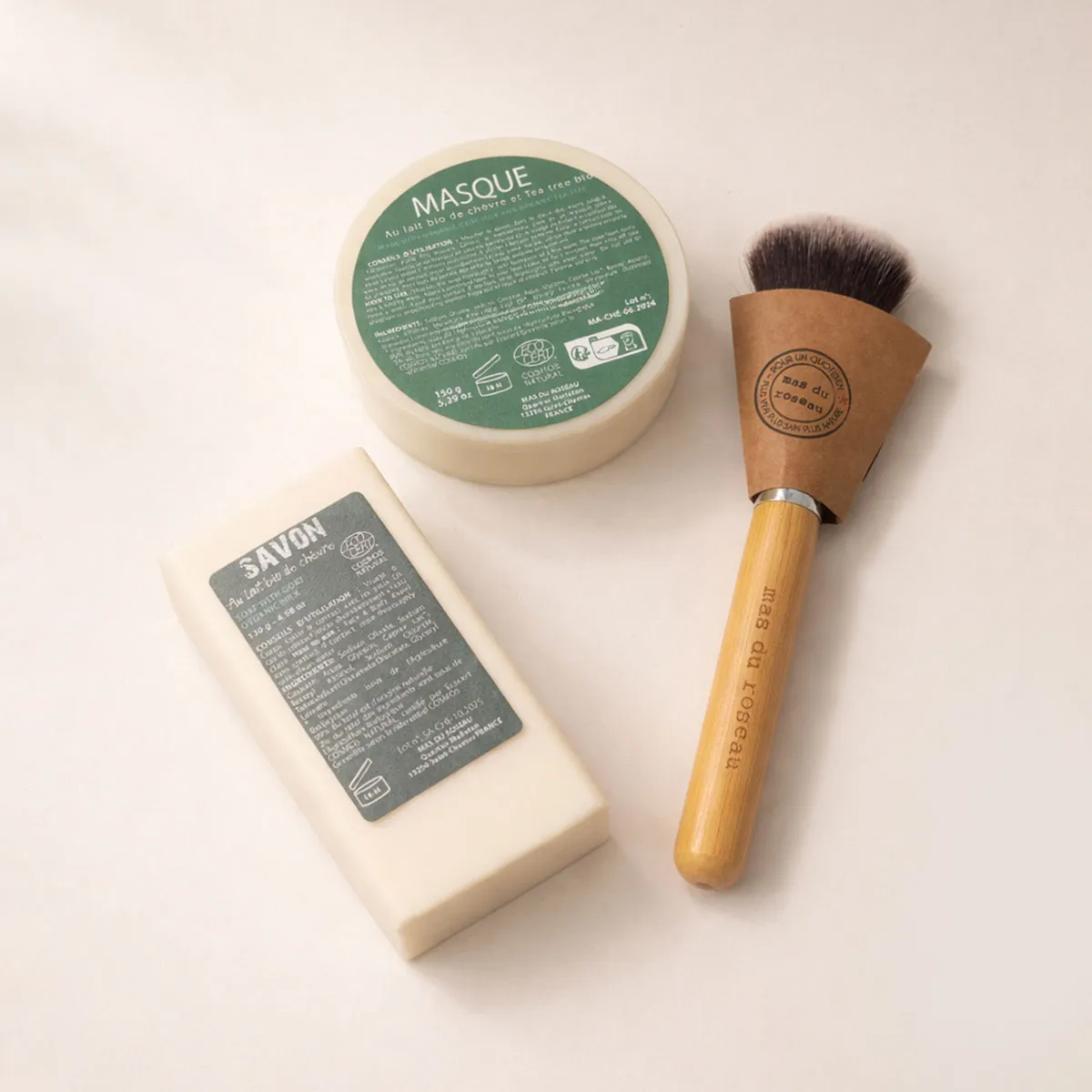 Mas du Roseau Collecte coffret soin lait de chèvre bio purifiant