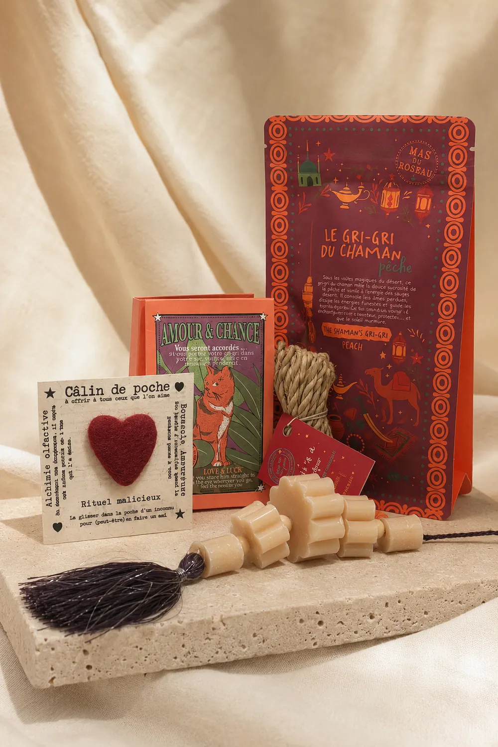 Mas du Roseau Pachamama Coffret Gri-Gri du Chaman pêche de vigne