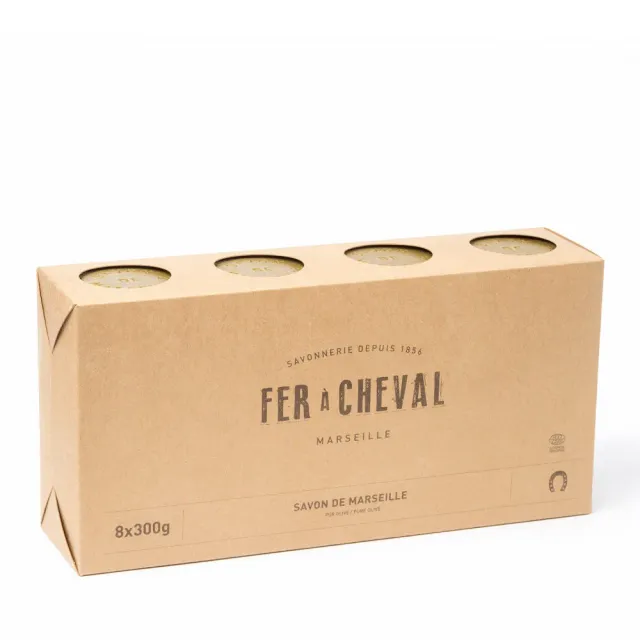 Fer à Cheval Authentique Pur Olive savon de Marseille 8x300g hypoallergénique