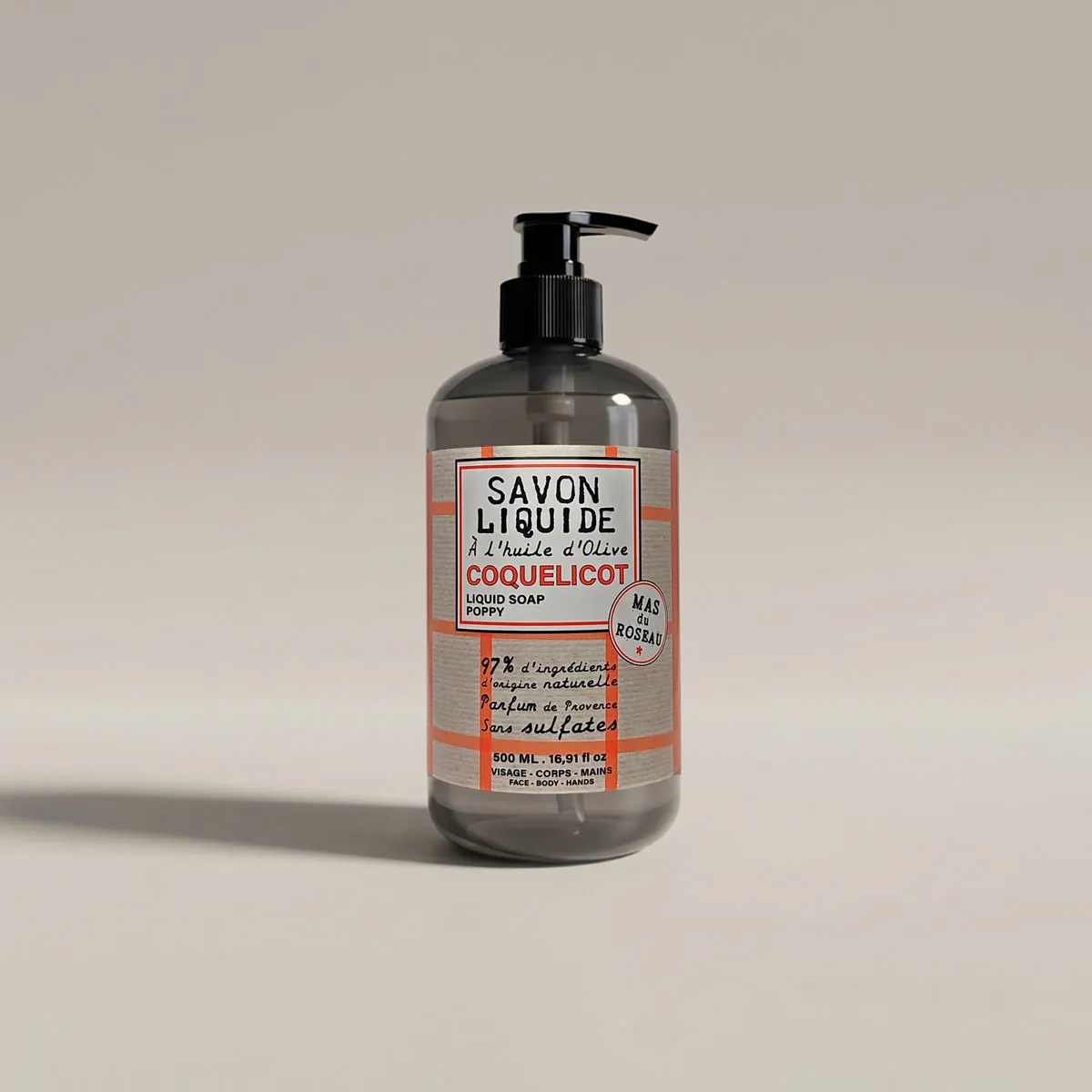 Mas du Roseau Philosophie savon liquide Coquelicot floral Provence